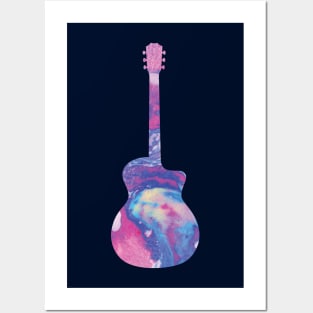 Acoustic Guitar Watercolor Texture Posters and Art